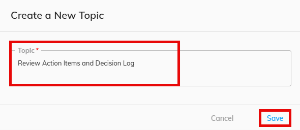 Create new topic