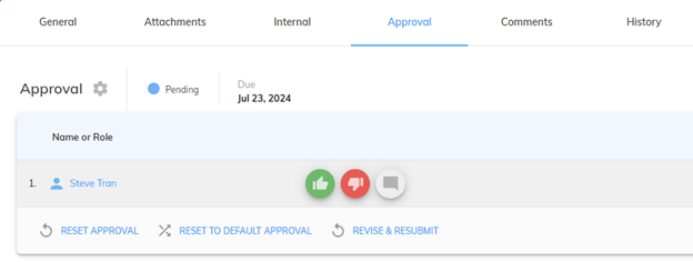 Approving project request